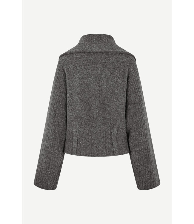 Samsoe Samsoe Samirra zip cardigan Dark grey melange
