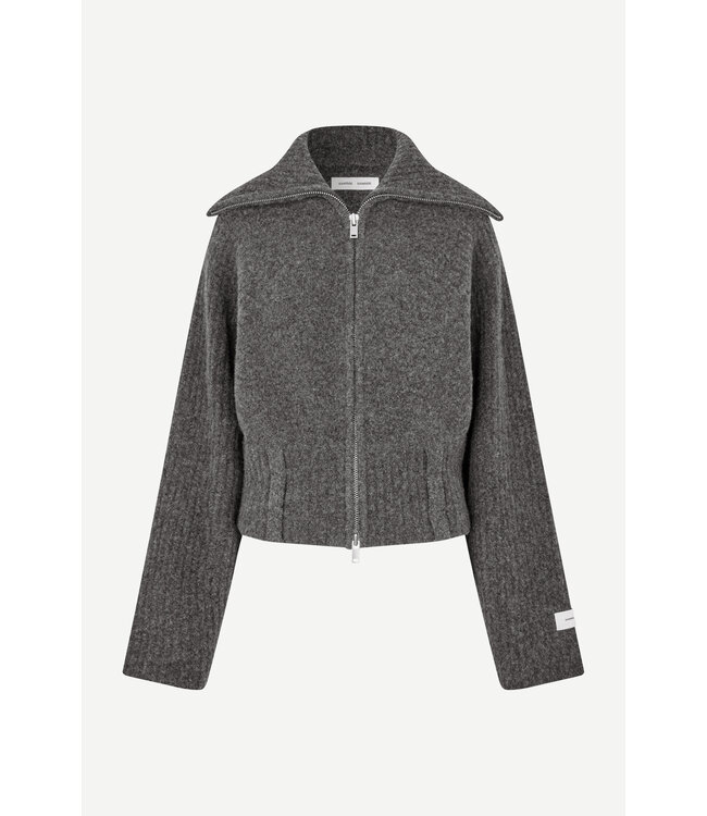 Samsoe Samsoe Samirra zip cardigan Dark grey melange