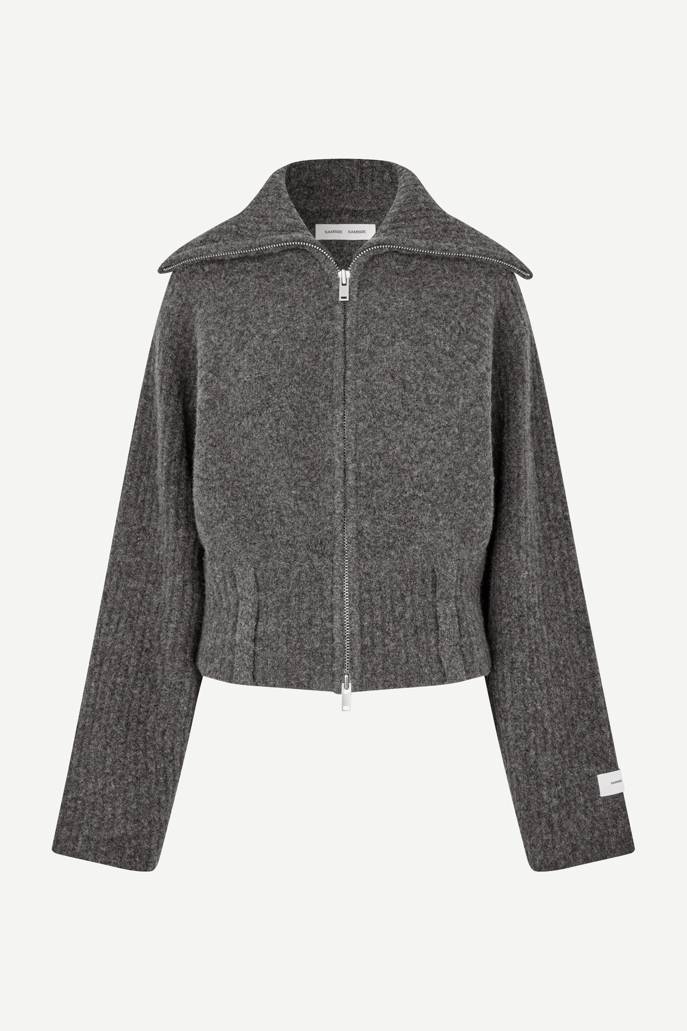 Samsoe Samsoe Samirra zip cardigan Dark grey melange