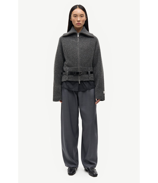 Samsoe Samsoe Samirra zip cardigan Dark grey melange