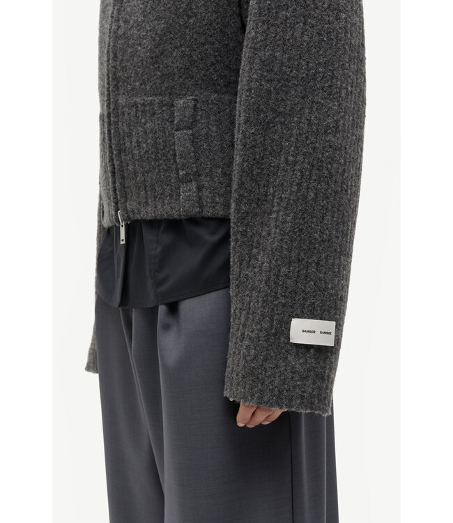 Samsoe Samsoe Samirra zip cardigan Dark grey melange