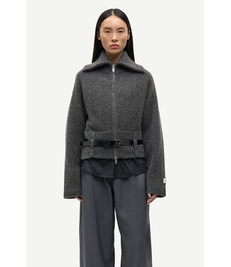 Samsoe Samsoe Samirra zip cardigan Dark grey melange