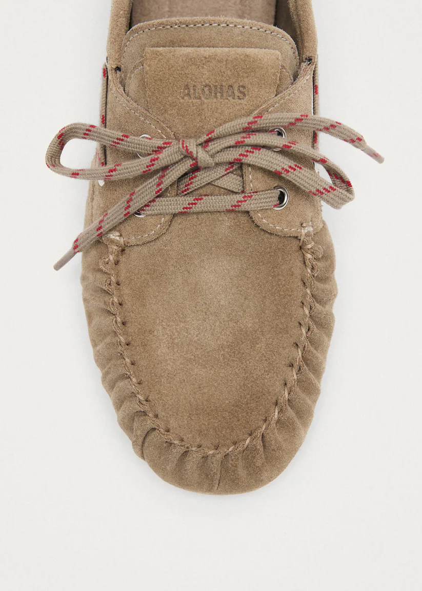 Alohas Rowan sporty suede Beige leather loafers