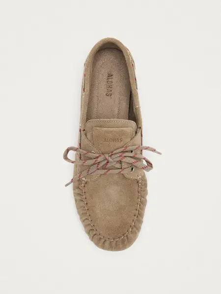 Alohas Rowan sporty suede Beige leather loafers