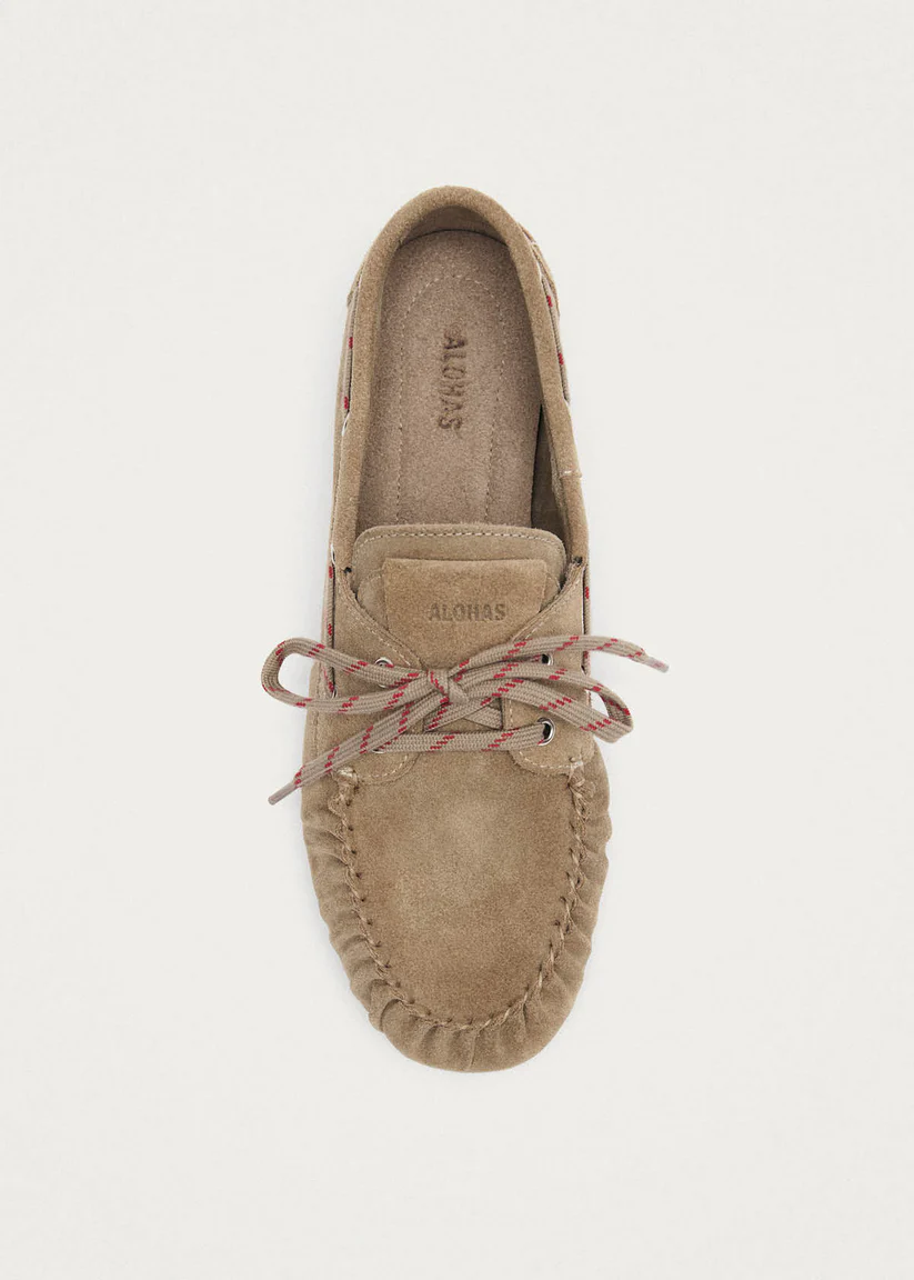 Alohas Rowan sporty suede Beige leather loafers