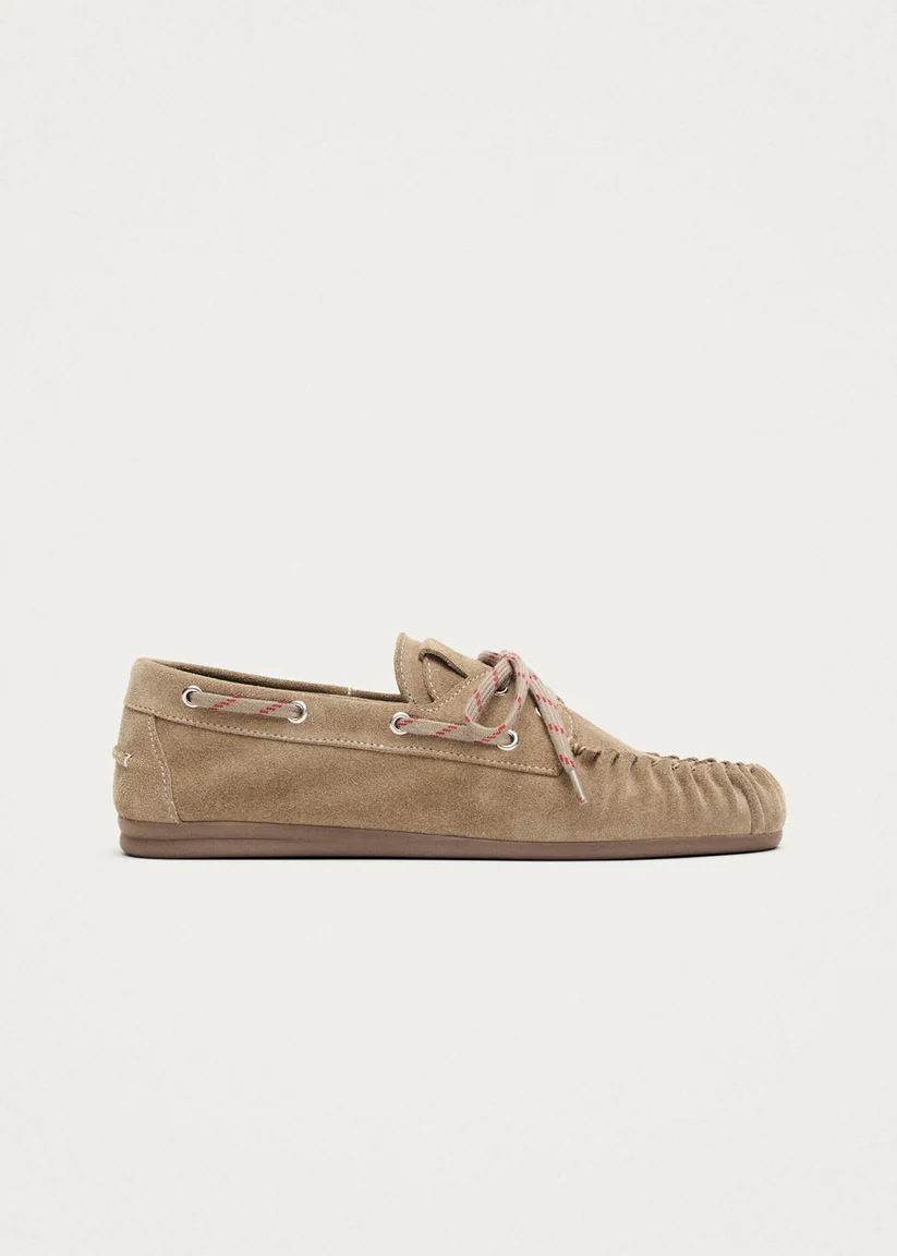 Alohas Rowan sporty suede Beige leather loafers