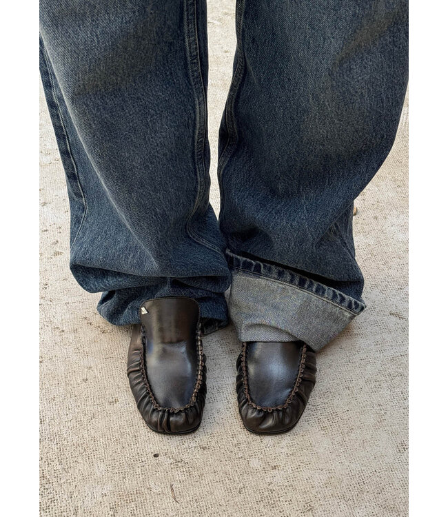 Alohas Gabe vintage effect Brown leather loafers