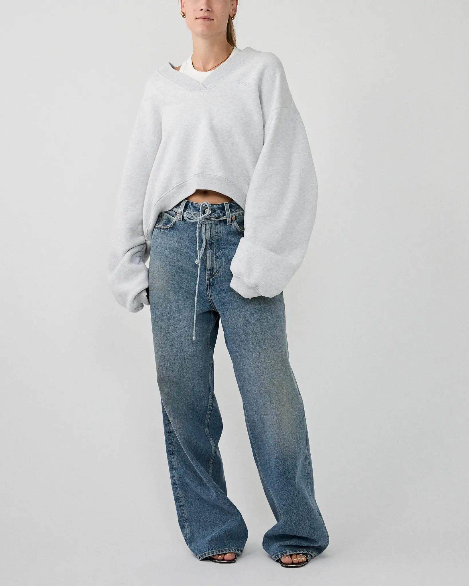 Tenue Quinn V-neck sweat Light grey melange