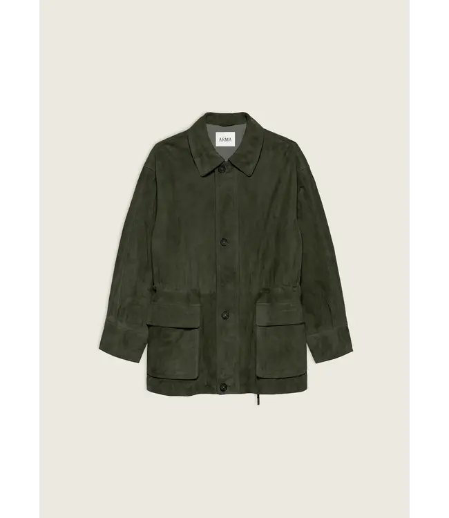 Arma Maeve lamb suede jacket Dark green
