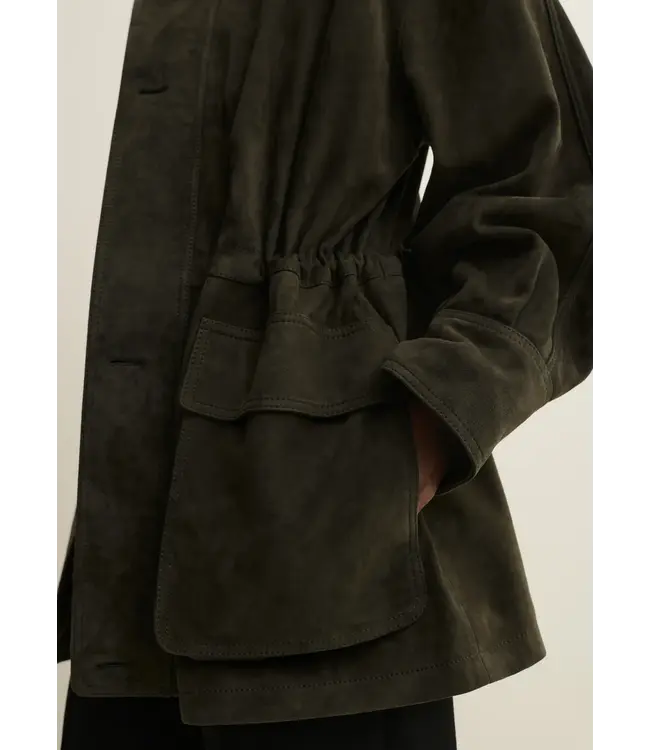 Arma Maeve lamb suede jacket Dark green