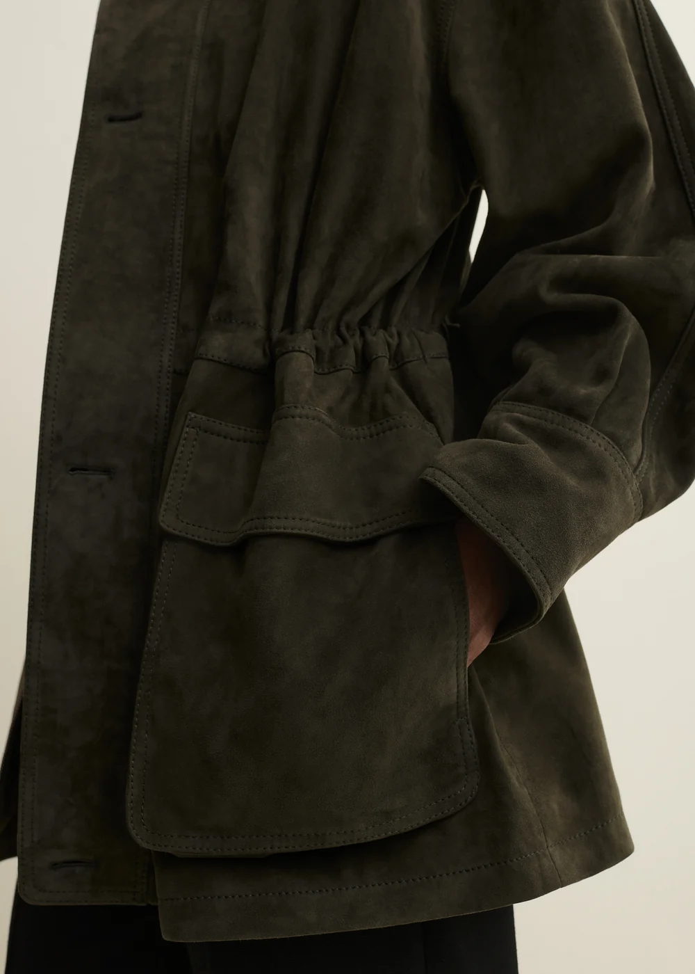 Arma Maeve lamb suede jacket Dark green