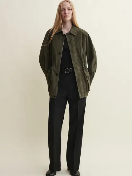 Arma Maeve lamb suede jacket Dark green