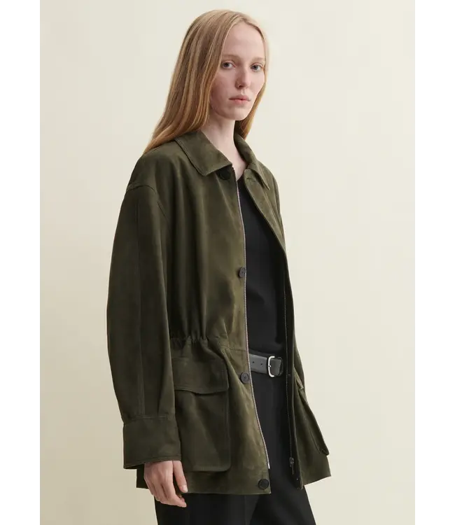Arma Maeve lamb suede jacket Dark green