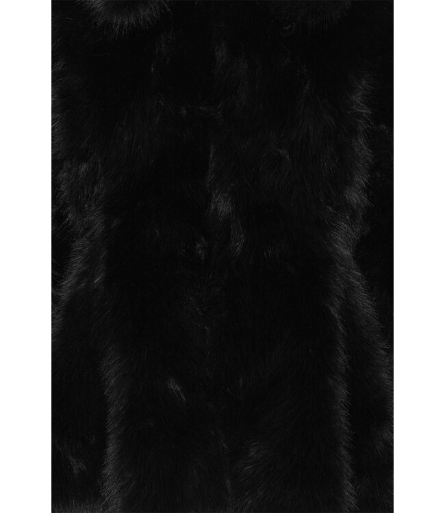 ROTATE Faux fur flared jacket Black