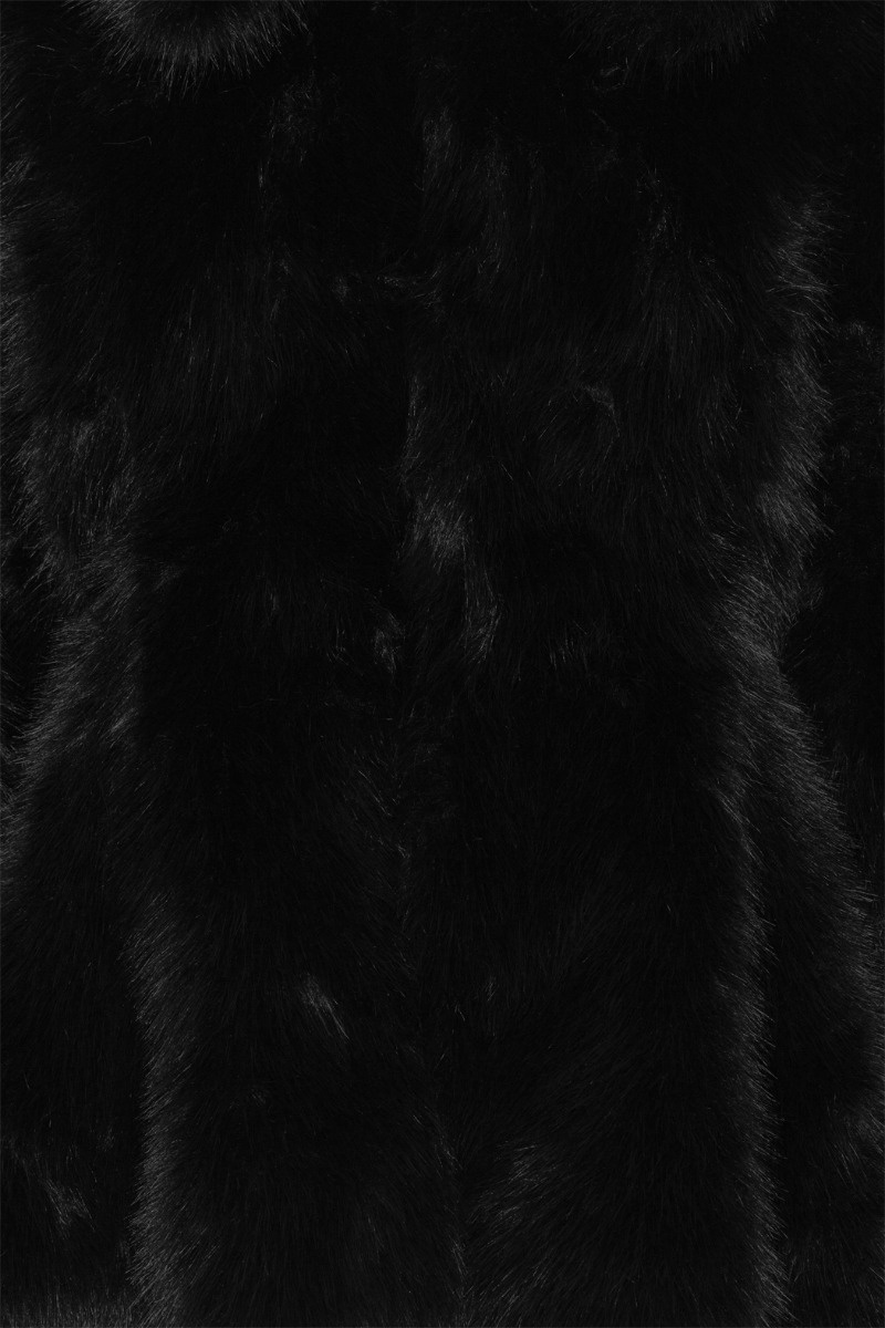 ROTATE Faux fur flared jacket Black