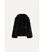 ROTATE Faux fur flared jacket Black