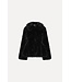 ROTATE Faux fur flared jacket Black