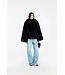 ROTATE Faux fur flared jacket Black