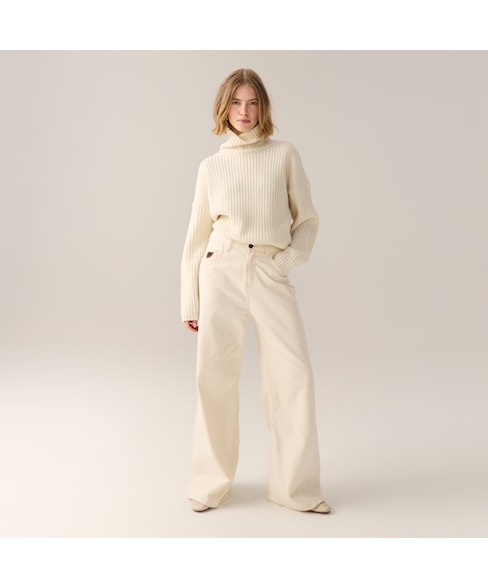 Lois Skater flare jeans Ecru wool Rinse