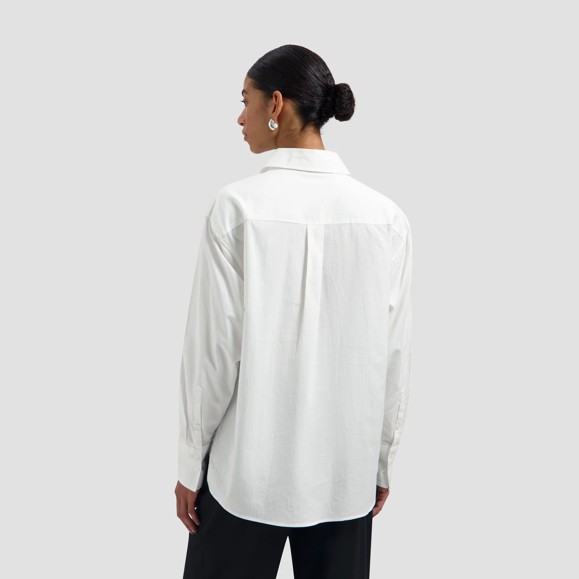 OLAF Striped oversized shirt Optical white