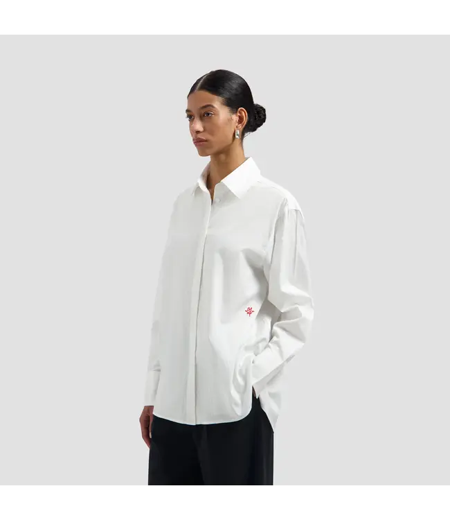 OLAF Striped oversized shirt Optical white