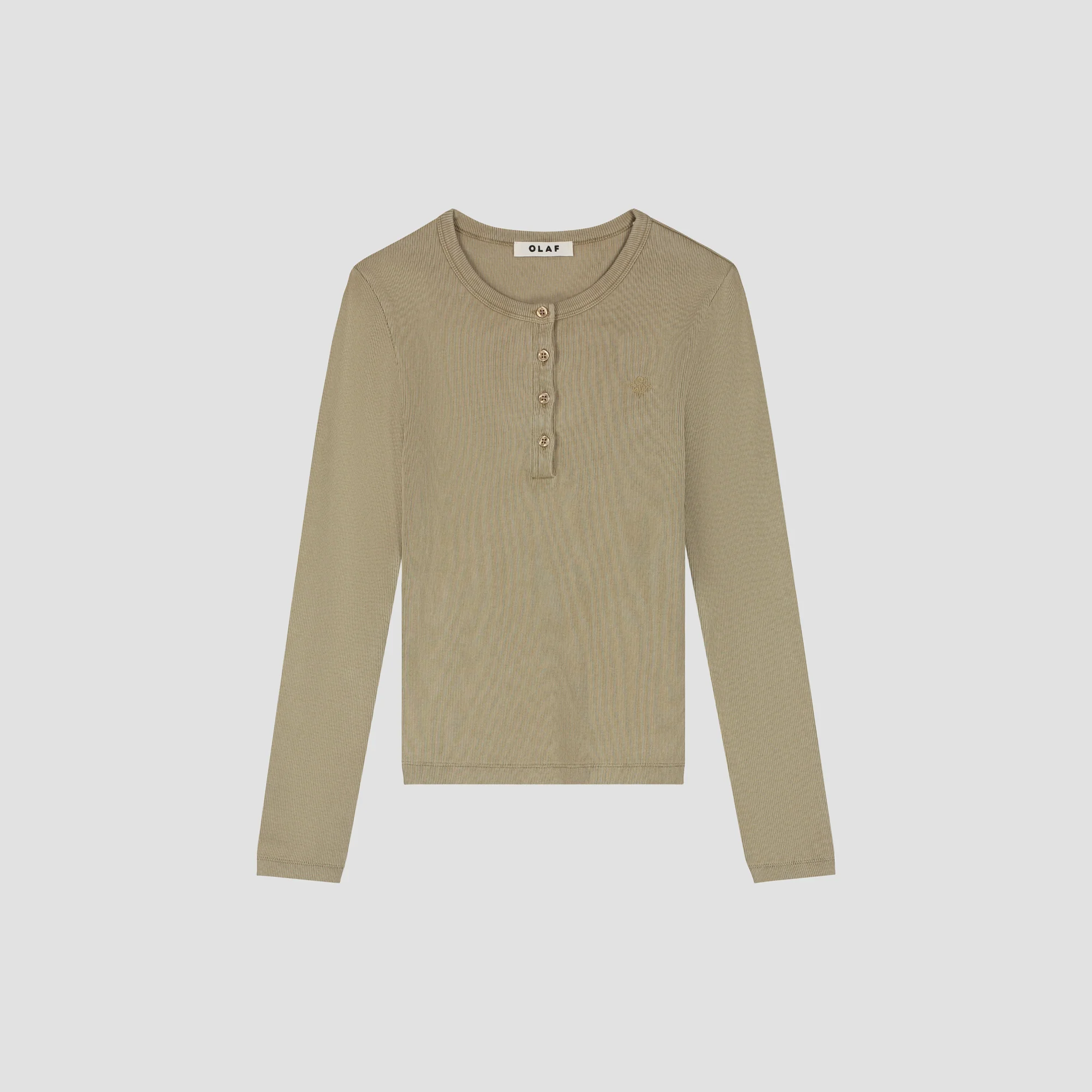 OLAF Monogram washed henley top Treehouse