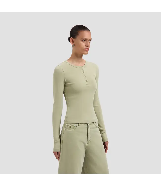 OLAF Monogram washed henley top Treehouse