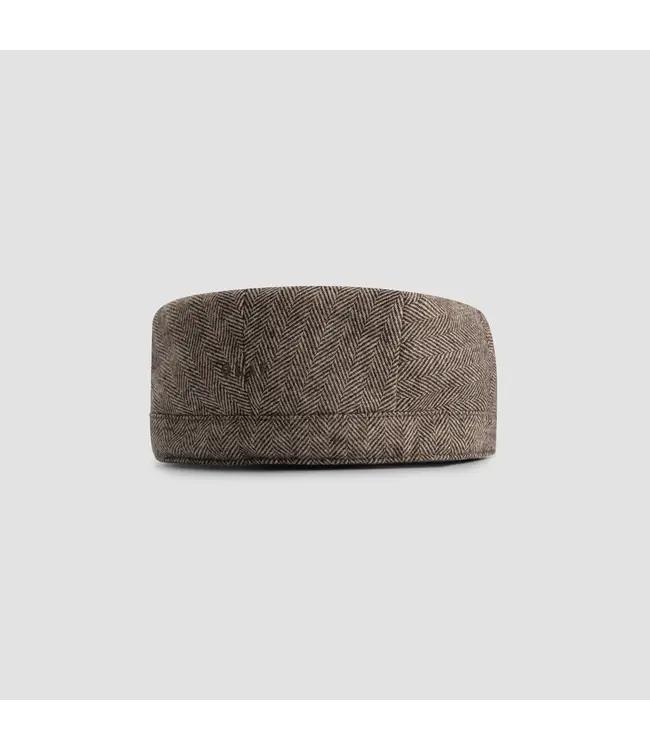 OLAF Wool herringbone flat cap Chocolatechip