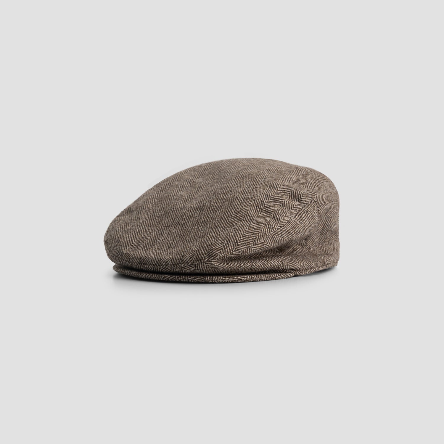 OLAF Wool herringbone flat cap Chocolatechip