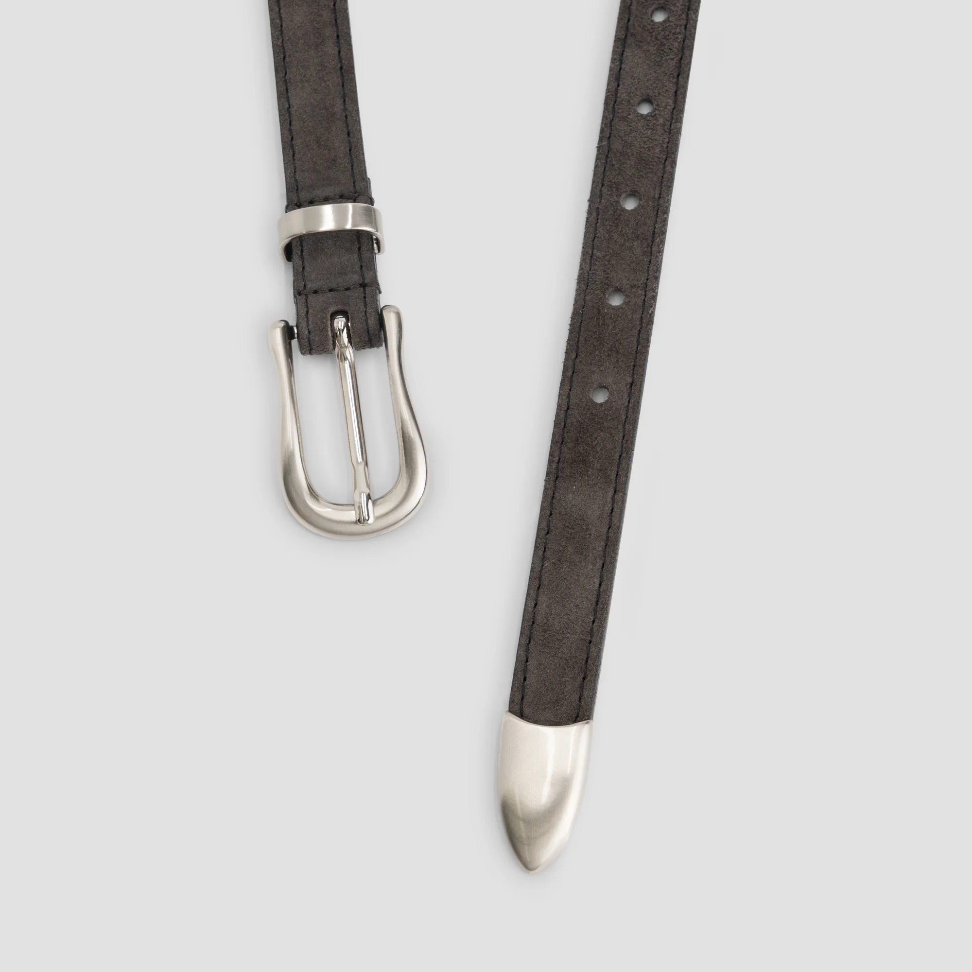 OLAF Suede belt Chocolate plum