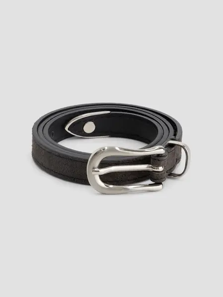 OLAF Suede belt Chocolate plum