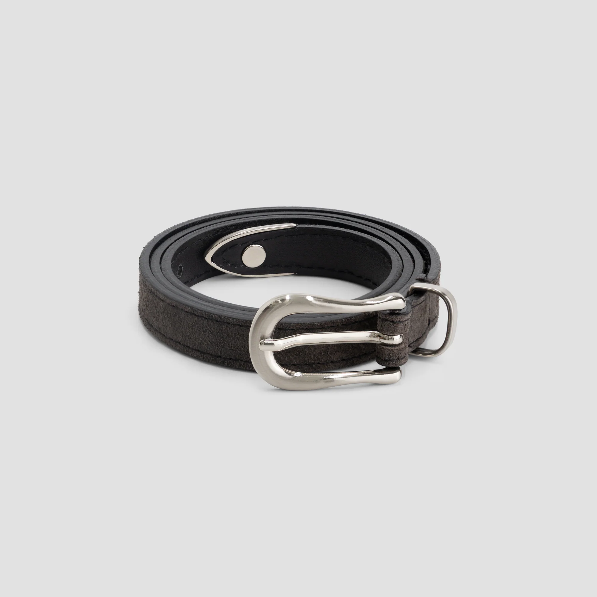 OLAF Suede belt Chocolate plum