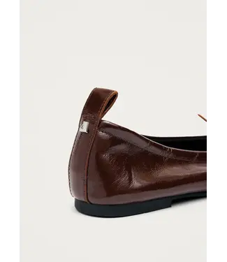 Alohas Rosalind patent Brown leather ballet flats