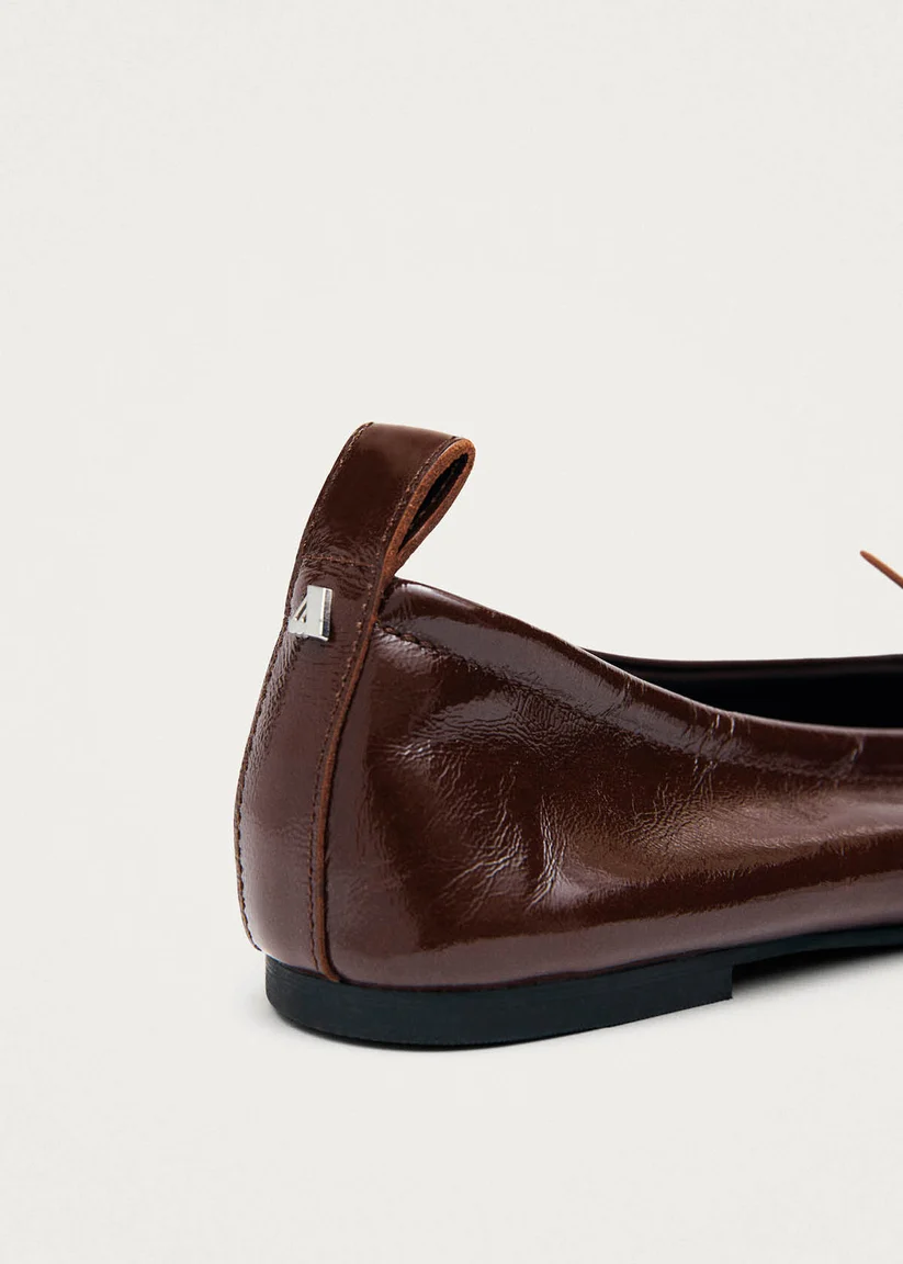 Alohas Rosalind patent Brown leather ballet flats