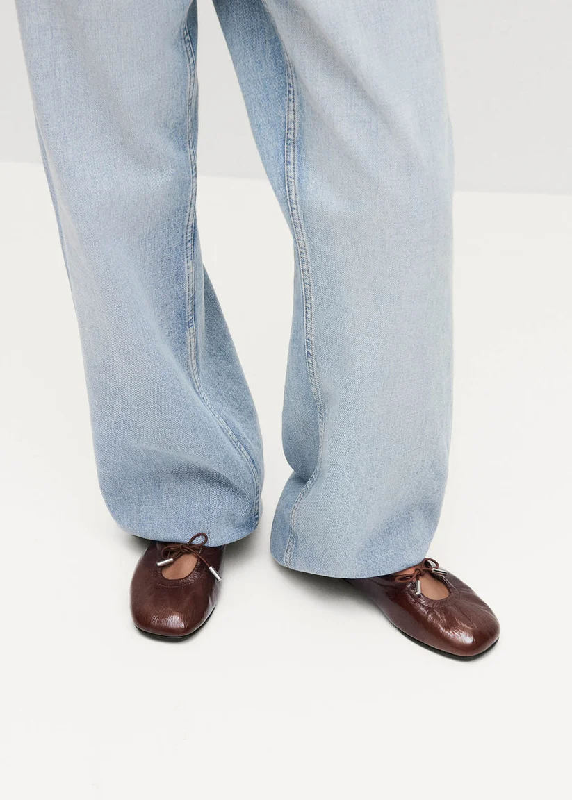 Alohas Rosalind patent Brown leather ballet flats