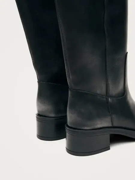 Alohas Sajan vintage effect Black leather boots