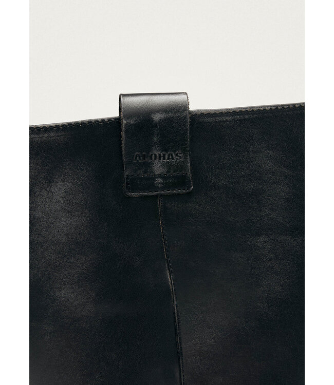 Alohas Sajan vintage effect Black leather boots