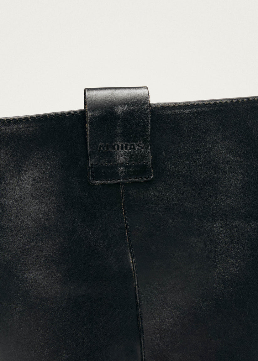 Alohas Sajan vintage effect Black leather boots