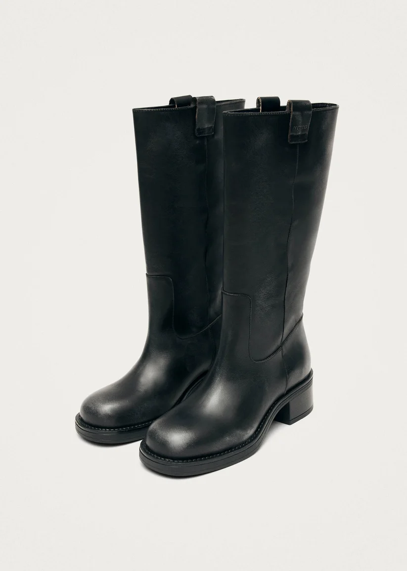 Alohas Sajan vintage effect Black leather boots