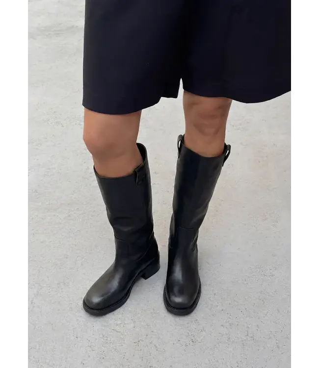 Alohas Sajan vintage effect Black leather boots