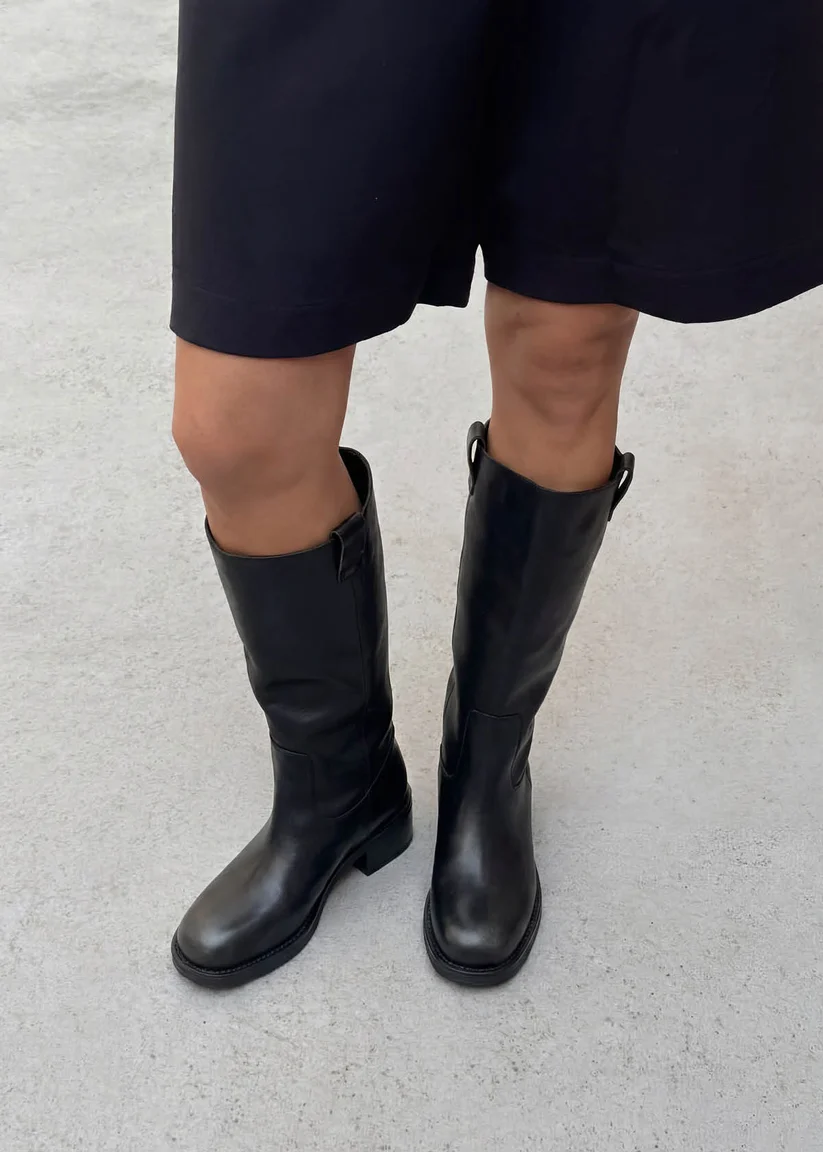Alohas Sajan vintage effect Black leather boots