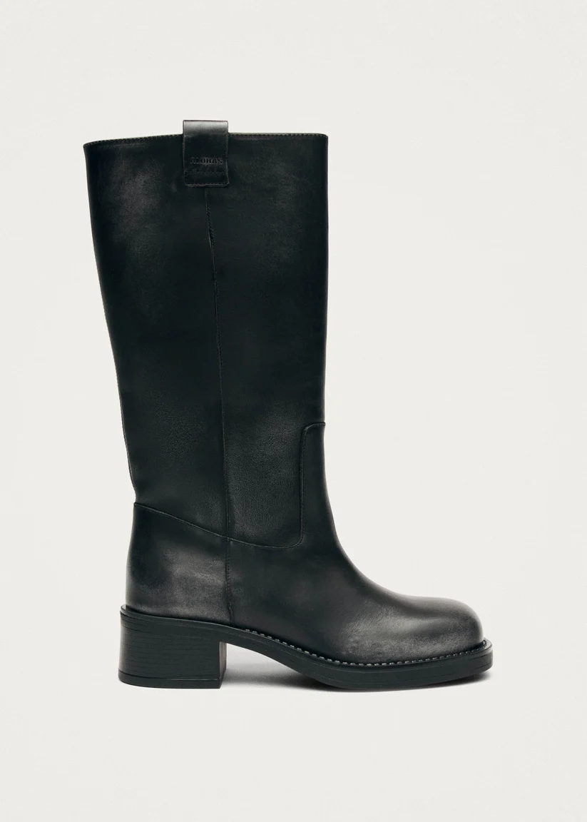 Alohas Sajan vintage effect Black leather boots