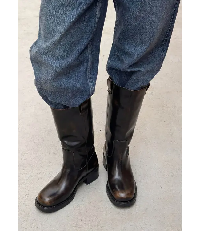 Alohas Sajan vintage effect Brown leather boots