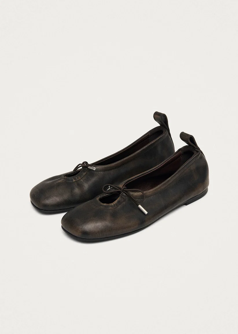 Alohas Rosalind vintage effect Brown leather ballet flats