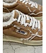 Autry Medalist low wom GX01 suede/shearling sneakers Cognac