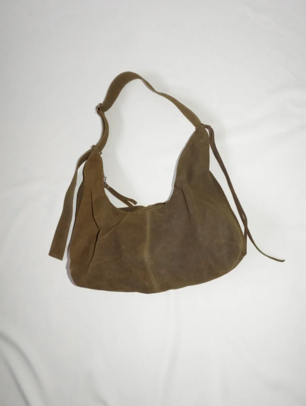 NONA Large slouchy bag Olive suede