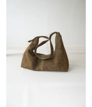 NONA Large slouchy bag Olive suede