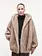 Studio AR Hailey long faux mink jas Beige