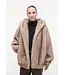Studio AR Hailey long faux mink jas Beige