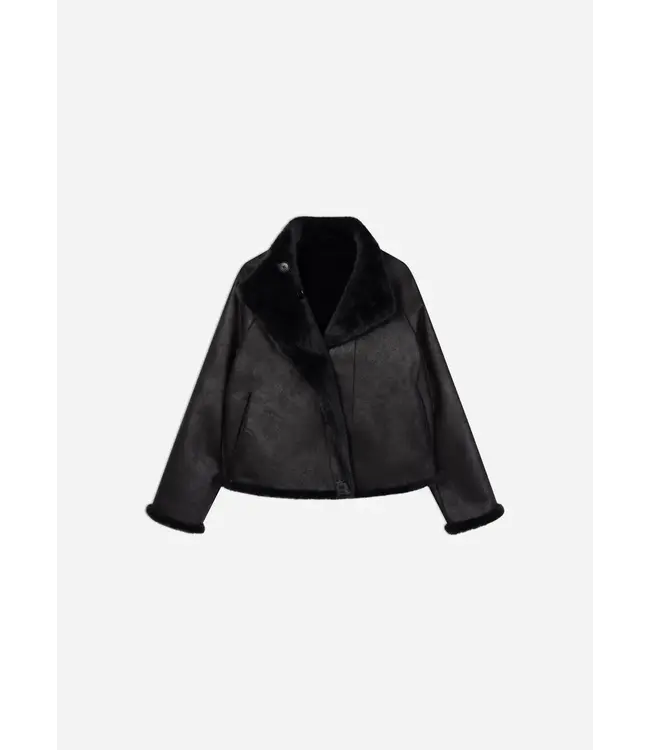 Studio AR Mallow faux mink jas D.Grey